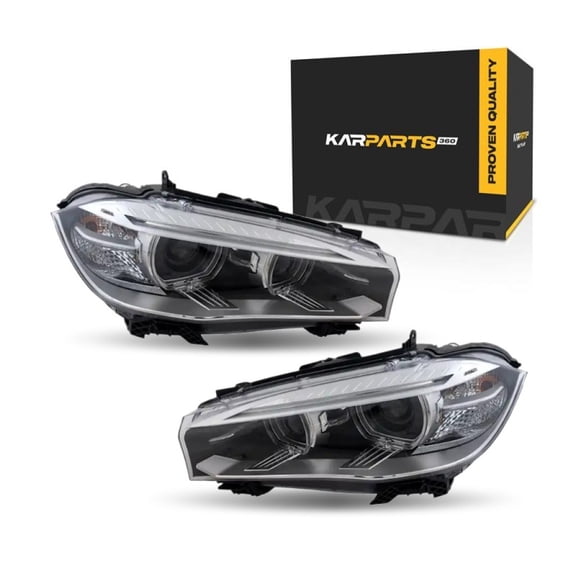 KarParts360 For BMW X5/X6 2014 2015 2016 Headlights Driver and Passenger Side | Pair | Front | CAPA | HID | For Models With Adaptive Frontlighting System | BM2518149, BM2518149C, BM2519149, BM2519149