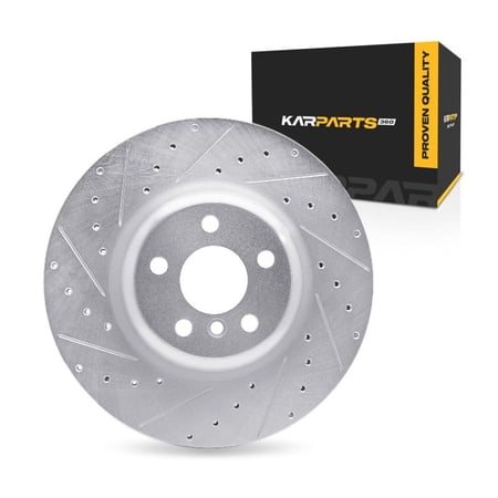 KarParts360 For BMW iX 2022 23 24 25 2026 Brake Rotor Rear, Driver Side | Silver | 13.58 Inches Outside Diameter | 0.88 Inches Discard Thickness | 2.64 Inches Center Hole Diameter