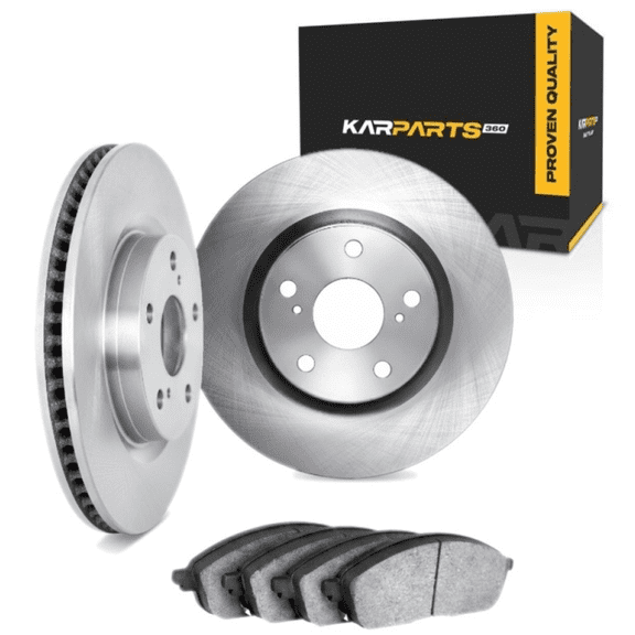 KarParts360 Brake Set Rear | Cast Iron | Excluded Calipers | Solid | Plain Rotor Style | 118 Millimeters / 4.65 Inches Bolt Circle