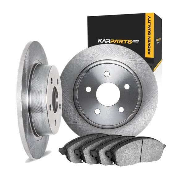 KarParts360 Brake Set Rear | Cast Iron | Excluded Calipers | Vented | Plain Rotor Style