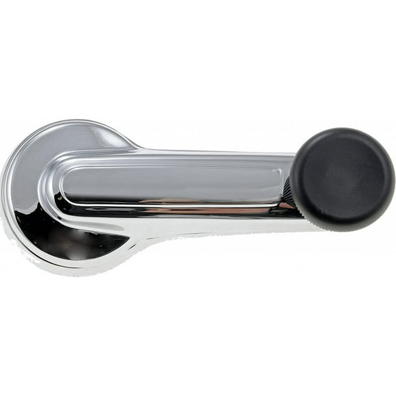 KarParts360 For Buick LeSabre 1990 Window Handle | Plastic Knob | Chrome Color | Black Knob Color | Clip Window Crank Shaft Attachment | Replacement For 20316273, 20482496