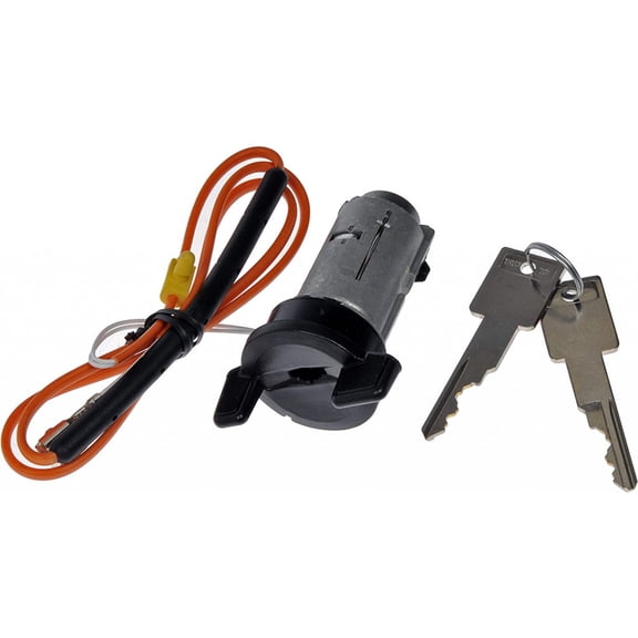 KarParts360 For Buick LeSabre 1992-1999 Ignition Lock Cylinder | Black Housing | Metal; Plastic | With Keys | With Wiring Harness | 2 Pieces Key | Replacement For 26017704, 26033388