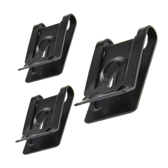 KarParts360 For Buick Park Avenue 1991 1992 1993 1994 Clip Nuts | Steel Material | Black | Open End Design | U-Type | Rectangular Shape | Clockwise Thread Direction | 3 Pieces | For 15650655, 381818S