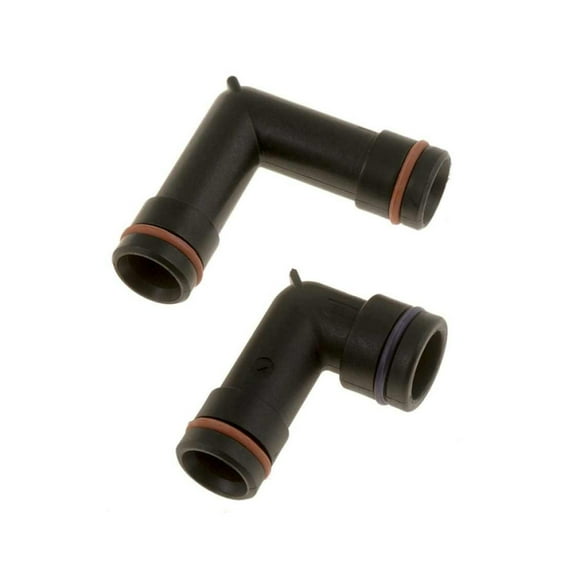 KarParts360 For Buick Park Avenue 1995-2005 Heater Hose Fittings | Plastic | Black Color | 2 Elbow Connectors | 0.866 Inches End 1 Outside Diameter | Slip Fit End 1 Type | For 12565082, 24503423