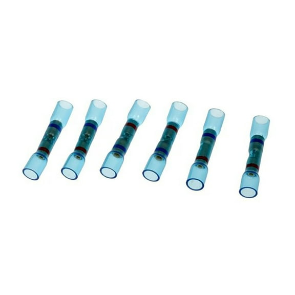 KarParts360 Butt Connectors | 6 Pieces | Plastic/Copper Material | Blue | Splice Type | 2 Ends | Insulated Coating | Water Resistant