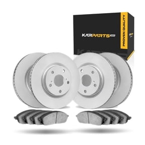 KarParts360 For Cadillac ATS 2013-2019 Brake Set Front and Rear | Cast Iron Material | Performance/Racing Driving Style | Plain Rotor Style | 1-Piece Rotor Construction