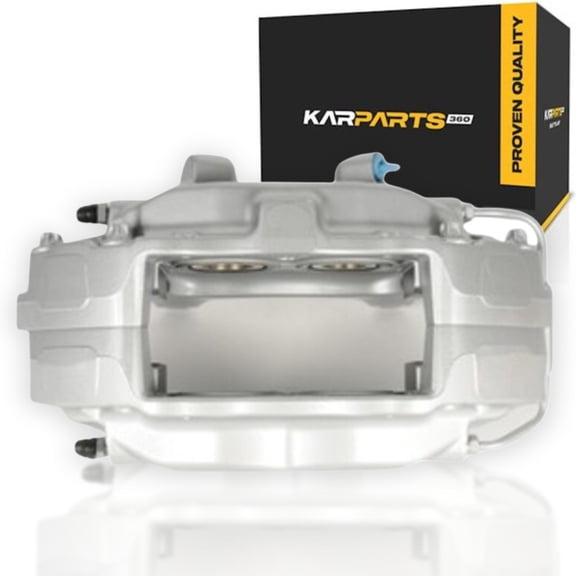 KarParts360 For Cadillac CTS 2004-2007 Disc Brake Caliper Driver Side | Front | Steel Piston | Silver | Fixed | Straight Inlet Fitting | 40 Core Charge | 4 Piston | For 89047727