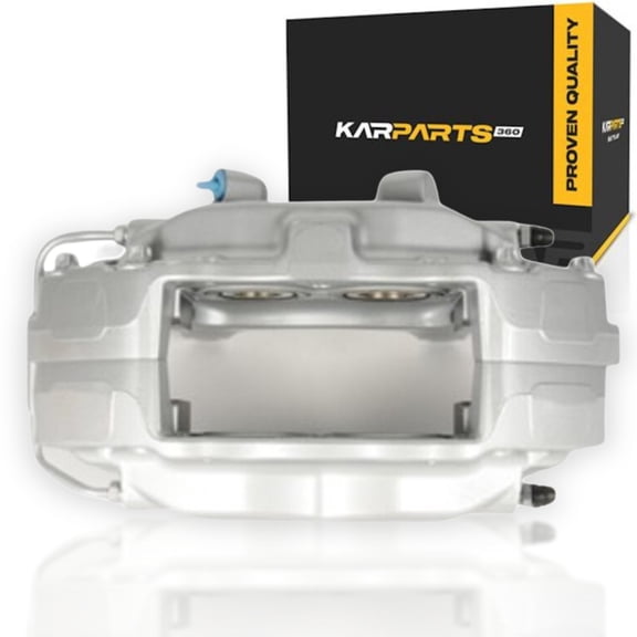 KarParts360 For Cadillac CTS 2004-2007 Disc Brake Caliper Passenger Side | Front | Steel Piston | Silver | Fixed | Straight Inlet Fitting | 40 Core Charge | 4 Piston | For 89047726