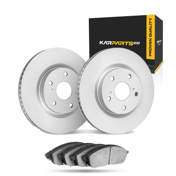 KarParts360 For Cadillac CTS 2009-2019 Brake Rotor Set Rear | Cast Iron | Vented | Performance / Racing Driving Style | Plain Rotor Style | 110 Millimeters / 4.33 Inches Bolt Circle | 5 Lugs