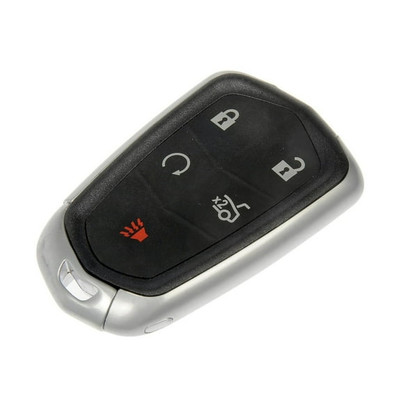 KarParts360 For Cadillac CTS 2014 2015 Keyless Remote Cases Repair | Plastic/Metal/Rubber Material | Black | Lock/Unlock/Remote Start/Panic Button Functions | 5 Buttons | Replacement For 13580811