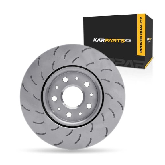 KarParts360 For Cadillac CTS 2015 16 17 18 2019 Disc Brake Rotor Front, Driver Side | Cast Iron | Slotted | 27 Millimeters/1.06 Inches Discard Thickness | 321 Millimeters/12.64 Inches Outside Diamete