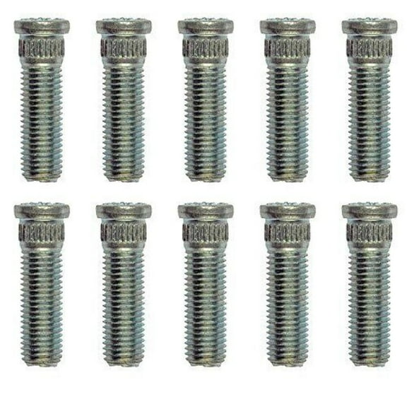 KarParts360 For Cadillac STS 2005-2011 Wheel Stud | 10 Pieces | Made Of Steel | Silver | Serrated Style | M12-1.50 Thread Size | 12.726 Millimeters Knurl Diameter | Replacement For 9595178, 21011114