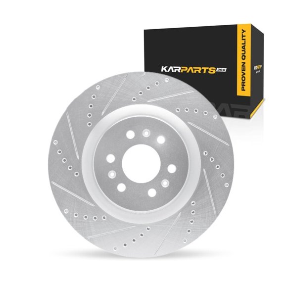 KarParts360 For Cadillac STS 2006 07 08 09 10 2011 Brake Rotor Front, Driver Side | Cast Iron | Vented | Silver Finish | 30 Millimeters/1.18 Inches Discard Thickness | 6 Stud/Lug Hole
