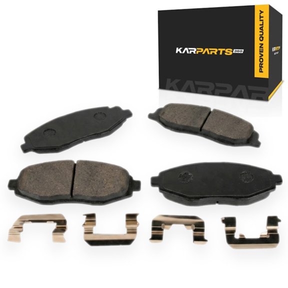 KarParts360 For Cadillac STS 2009 2010 2011 Disc Brake Pads Front Semi-Metallic | Bonded Attachment | Included Clips Option | Replacement For 22825195