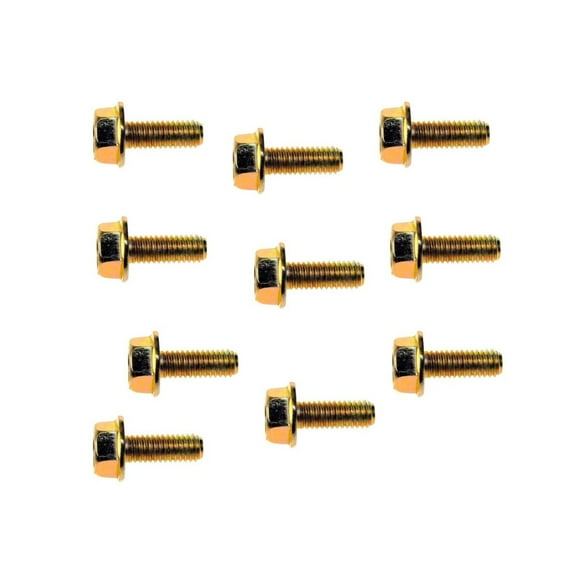 KarParts360 Cap Screw | 10 Pieces | Steel Material | Gold Color | Flange Type | Hex Head Drive Type | 10.9 Callout Size
