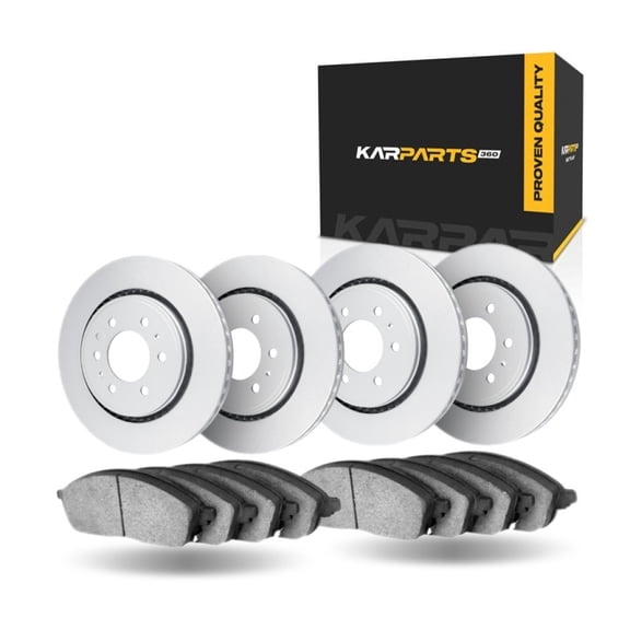 KarParts360 For Chevy Astro 2003 2004 2005 Brake Rotor Set Front And Rear | Cast Iron | Vented | Excluded Calipers | Commercial / Fleet Duty Driving Style | Plain Rotor Style