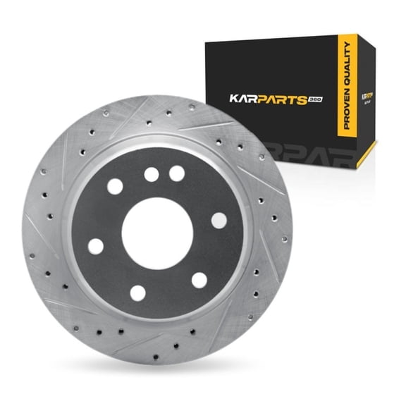 KarParts360 For Chevy Avalanche 1500 2002 03 04 05 2006 Brake Rotor Rear, Driver Side | Cast Iron | Vented | Silver Finish | 28.5 Millimeters/1.12 Inches Discard Thickness | 6 Stud/Lug Hole