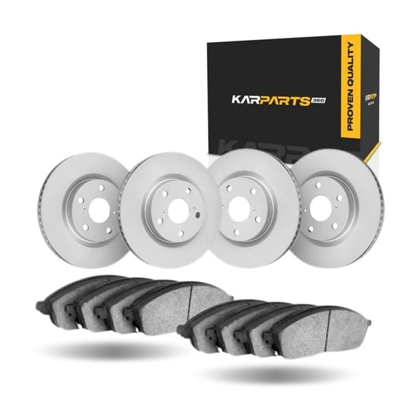 KarParts360 For Chevy Blazer 2004 2005 Brake Rotor Set Front And Rear | Cast Iron | Vented | Excluded Calipers | Commercial / Fleet Duty Driving Style | Plain Rotor Style