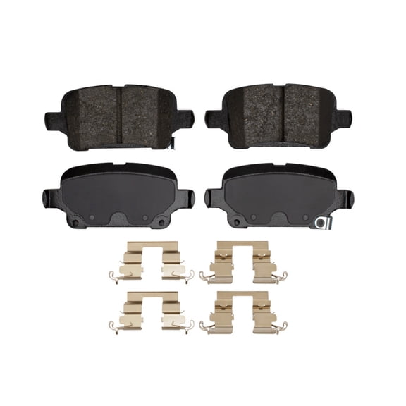 KarParts360 For Chevy Bolt EV 2017-2023 Brake Pads Rear | Mechanical Pad Wear Sensor | 47 Millimeters / 1.85 Inches Inner Height | 106.4 Millimeters / 4.19 Inches Inner Width