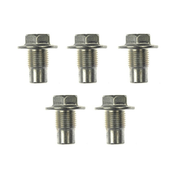 KarParts360 For Chevy C1500/C2500 1995 1996 Oil Drain Plug | 5 Pieces | Steel Material | Silver | 2 Bolt Grade | Conventional Drain Method | Replacement For 3921988, 14086055