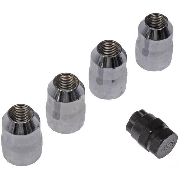 KarParts360 For Chevy Camaro 2010 11 12 13 14 2015 Wheel Lock Set | 4 Pieces | Made Of Steel | Chrome Finish | Acorn Nut Head Style | M14-1.50 Thread Pitch | With Key