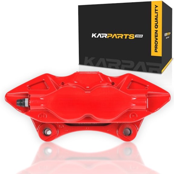 KarParts360 For Chevy Camaro 2017 2018 Disc Brake Caliper Passenger Side | Rear | Red | Fixed | 40 Core Charge | 4 Piston | With Bleeder Screw | Replacement For 84063675