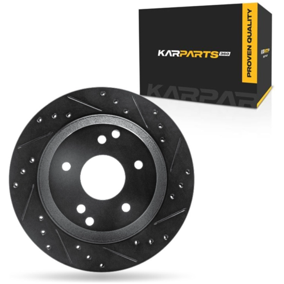 KarParts360 For Chevy Corvette 1990-1996 Brake Rotor Rear, Passenger Side | Cast Iron | Black Finish | 18.4 Millimeters/0.72 Inches Discard Thickness | 20 Millimeters/0.79 Inches Nominal Thickness