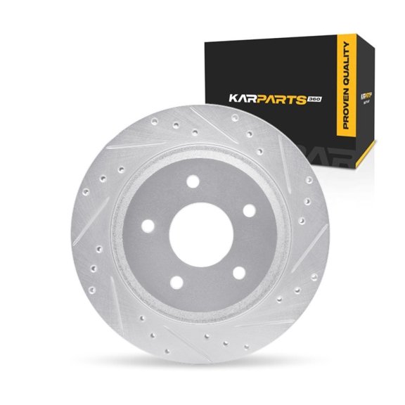 KarParts360 For Chevy Corvette 1990 91 92 93 1994 Brake Rotor Front, Passenger Side | Cast Iron | Vented | Silver Finish | 18.4 Millimeters/0.72 Inches Discard Thickness | 5 Stud/Lug Hole