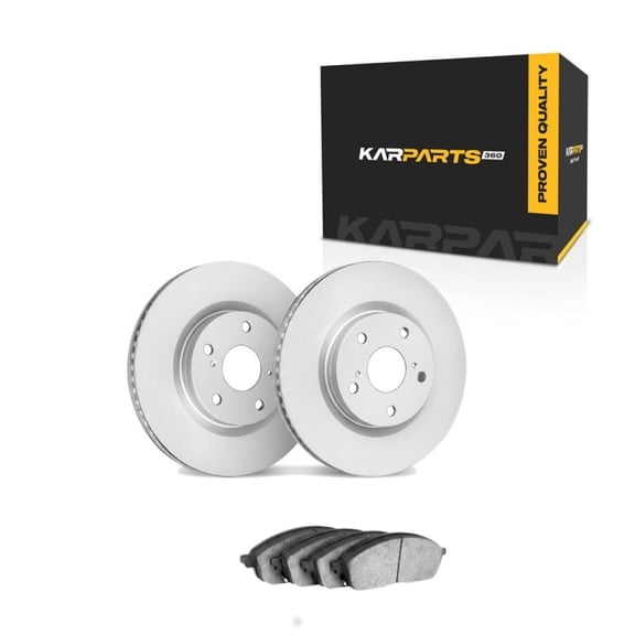 KarParts360 For Chevy Corvette 1990 91 92 93 1994 Disc Brake Set | Front | Cast Iron Rotor Material | Ceramic Pads | Vented Type | Plain Rotor Style | Excluded Calipers | 5 Lug | With Brake Pads