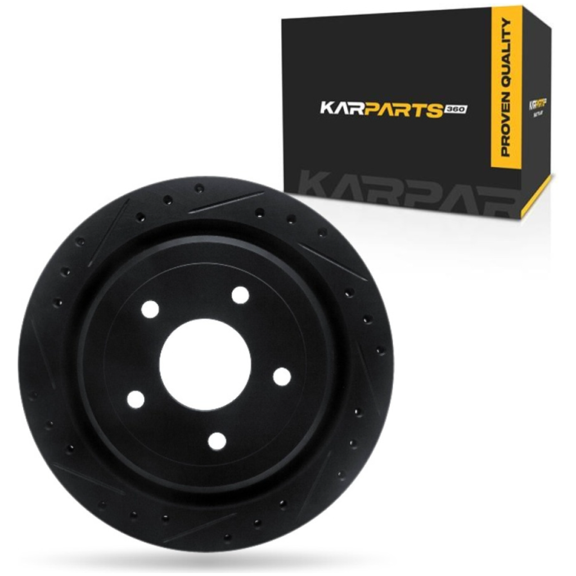 KarParts360 For Chevy Corvette 1997-2013 Brake Rotor Rear, Driver Side | Cast Iron | Vented | Black Finish | 24 Millimeters/0.94 Inches Discard Thickness | 26 Millimeters/1.02 Inches Nominal Thicknes