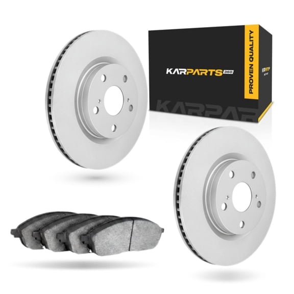KarParts360 For Chevy Corvette 1997-2013 Brake Rotor Set | Cast Iron Rotor | Vented Type | Performance / Racing Driving Style | Plain Rotor Style | 130 Millimeters / 5.12 Inches Bolt Circle | 5 Lug