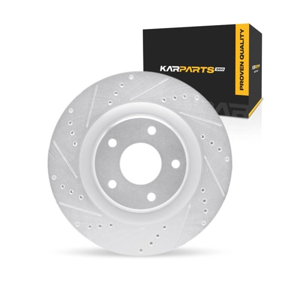 KarParts360 For Chevy Corvette 2005-2013 Brake Rotor Front, Driver Side | Cast Iron | Vented | Silver Finish | 32 Millimeters/1.26 Inches Nominal Thickness | 5 Stud/Lug Hole