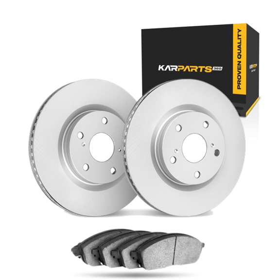 KarParts360 For Chevy Corvette 2005-2013 Brake Rotor Set Front | Cast Iron | Vented | Performance / Racing Driving Style | Plain Rotor Style | 130 Millimeters / 5.12 Inches Bolt Circle | 5 Lugs