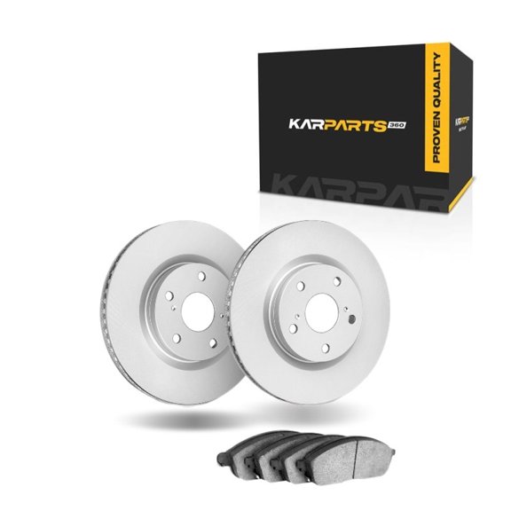 KarParts360 For Chevy Corvette 2011 2012 2013 Brake Set Front | Cast Iron Rotor | Ceramic Pads | Vented Rotor | Performance / Racing Driving | 130 Millimeters / 5.12 Inches Bolt Circle