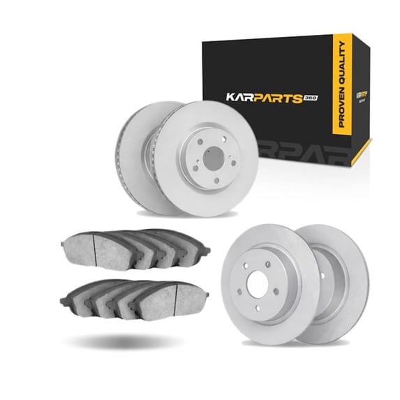 KarParts360 For Chevy Cruze 2011 12 13 14 15 2016 Disc Brake Set | Front and Rear | Cast Iron Rotor Material | Plain Rotor Style | With Brake Pads | Excluded Calipers