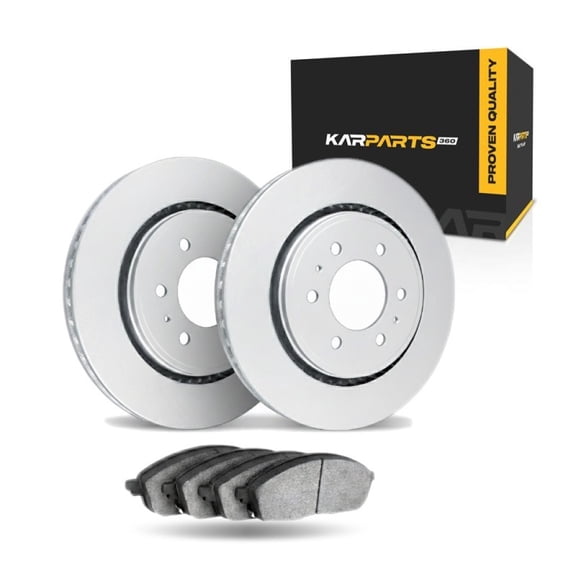 KarParts360 For Chevy Equinox EV 2024 2025 Disc Brake Set | Front | Cast Iron Rotor Material | Plain Rotor Style | 5000 Advanced Series Ceramic Pads | With Brake Pads