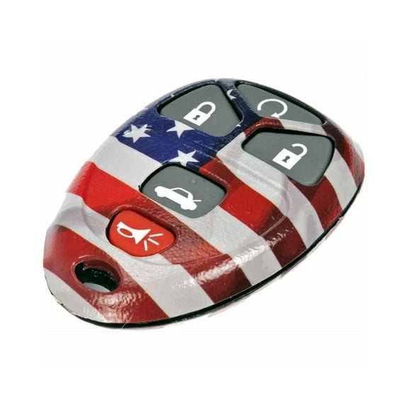 KarParts360 For Chevy Express 1500 2010 11 12 13 2014 Keyless Remote Case | Plastic Material | Red/White/Blue | Remote Start/Lock/Unlock/Trunk And Panic Button Functions | 5 Button