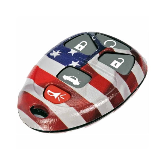 KarParts360 For Chevy Express 2500/Express 3500 2010-2019 Keyless Remote Case | Plastic Material | Red/White/Blue | Remote Start/Lock/Unlock/Trunk And Panic Button Functions | 5 Button
