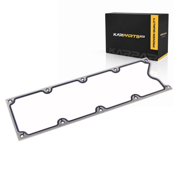 KarParts360 For Chevy Express 3500 2003-2007 Engine Block Valley Cover Gasket | Aluminum, Rubber | Natural, Black | 10 Bolt Hole | 0.148 in. / 3.75 mm Thickness