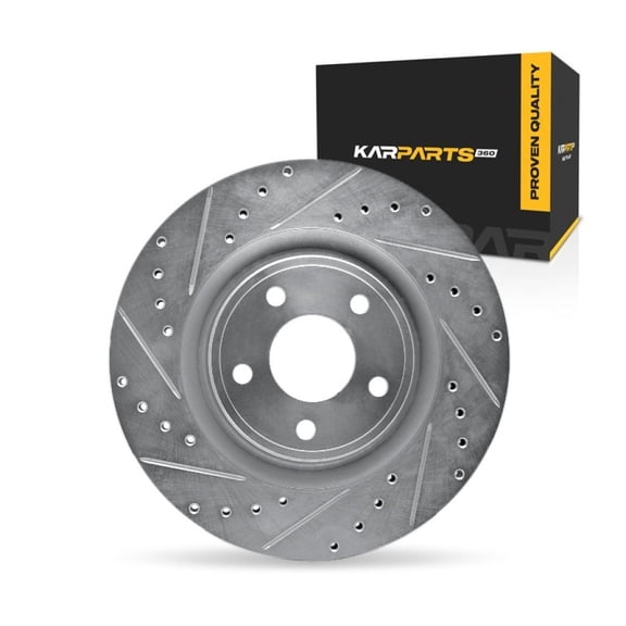KarParts360 For Chevy HHR 2009 2010 Brake Rotor Front, Driver Side | Cast Iron | Vented | Silver Finish | 24 Millimeters/0.94 Inches Discard Thickness | 5 Stud/Lug Hole
