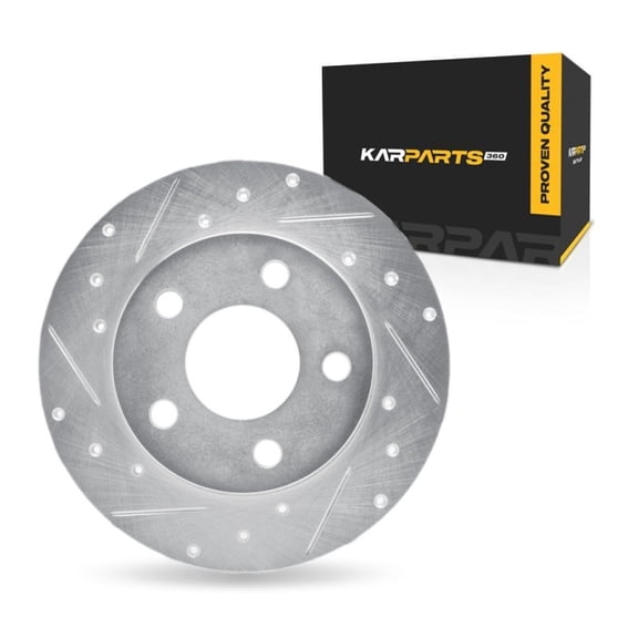 KarParts360 For Chevy Impala 2011 12 13 14 15 2016 Brake Rotor Rear, Driver Side | Cast Iron | Solid | Silver Finish | 12.5 Millimeters/0.49 Inches Discard Thickness | 5 Stud/Lug Hole