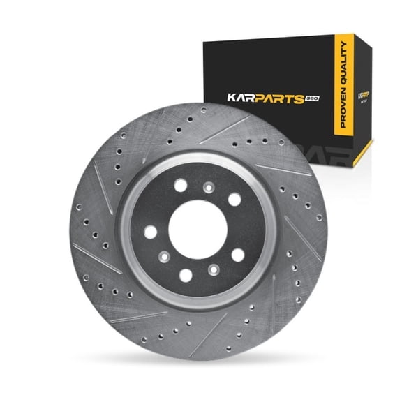 KarParts360 For Chevy Impala Limited 2014 2015 2016 Brake Rotor Front, Driver Side | Cast Iron | Vented | Silver Finish | 30 Millimeters/1.18 Inches Nominal Thickness | 5 Stud/Lug Hole