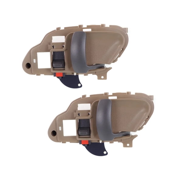KarParts360 For Chevy K2500 1999 2000 Interior Door Handles Front or Rear, Passenger Side | Pair | Primed Lever | With Door Lock Button | Beige Bezel | Replacement For GM1353152 | 15708052