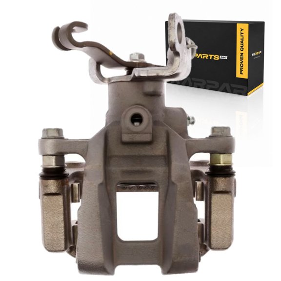 KarParts360 For Chevy Malibu 2016 17 18 19 20 2021 Disc Brake Caliper Assembly Rear Driver Side | Steel Piston | Silver | Floating Caliper | Straight Inlet Fitting | 40.00 Core Charge | 1 Piston