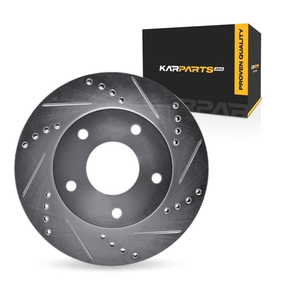 KarParts360 For Chevy S10 Blazer 1990 91 92 93 1994 Brake Rotor Rear, Passenger Side | Cast Iron | Vented | Silver Finish | 24.3 Millimeters/0.96 Inches Discard Thickness | 5 Stud/Lug Hole