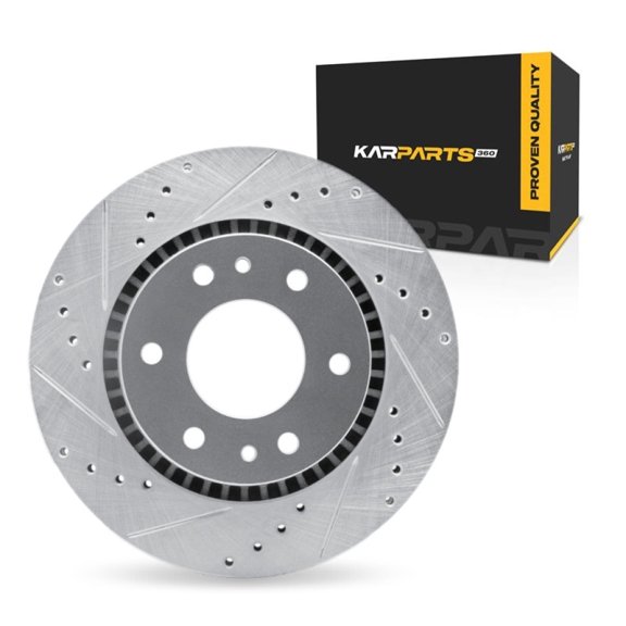 KarParts360 For Chevy SSR 2006 Brake Rotor Front, Driver Side | Cast Iron | Vented | Silver Finish | 27.5 Millimeters/1.08 Inches Discard Thickness | 6 Stud/Lug Hole