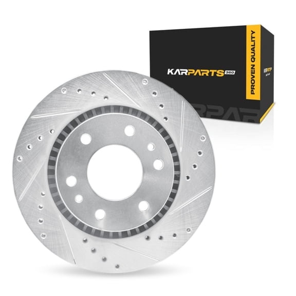 KarParts360 For Chevy SSR 2006 Brake Rotor Front, Passenger Side | Cast Iron | Vented | Silver Finish | 27.5 Millimeters/1.08 Inches Discard Thickness | 6 Stud/Lug Hole