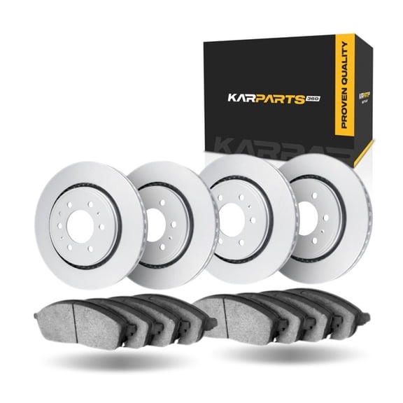 KarParts360 For Chevy Silverado 1500 2001 02 03 04 2005 Brake Rotor Set Front And Rear | Cast Iron | Vented | Excluded Calipers | Commercial / Fleet Duty Driving Style | Plain Rotor Style