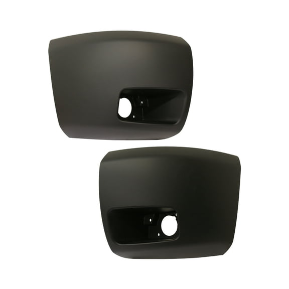 KarParts360 For Chevy Silverado 1500 2007-2013 Bumper Ends Front, Driver And Passenger Side | Pair CAPA Plastic Primed | Face Bar Cap | With Fog Light Hole | GM1005147, GM1004147 | 15891682, 15891681