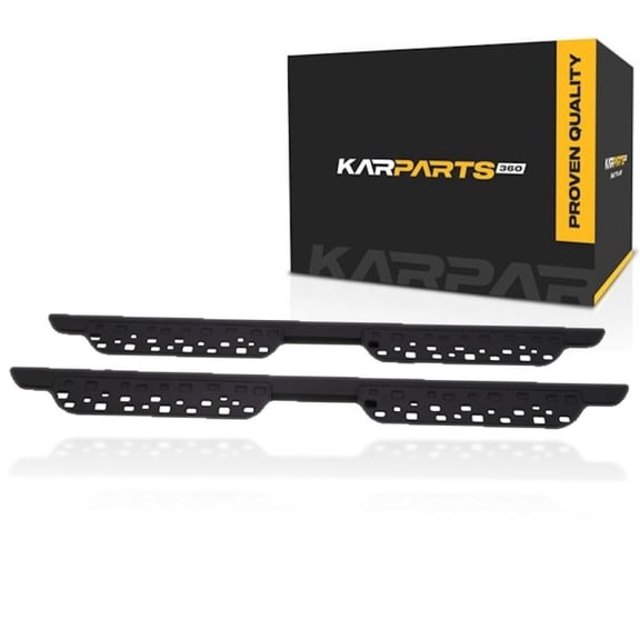 KarParts360 For Chevy Silverado 1500 2014-2026 Side Steps | CAPA | Extruded Aluminum | Textured Powder Coat | Black | Rectangular | Nerf Bar Side Step Style | 350 Pounds Weight Capacity